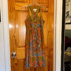 Anthropologie Paisley silk dress size 10 m/l